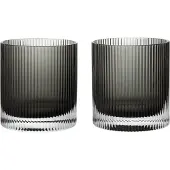 Ferm Living Ripple tumbler glas 25 cl 2-pak Smoked Grey