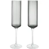 Ferm Living Ripple Champagne flutes champagneglas 15 cl 2-pak Smoked Grey