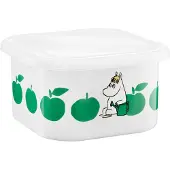 Muurla Moomin emaljebeholdere med låg 1,5 L Joyfull Apples-grøn