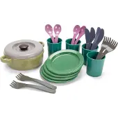 Dantoy Green Bean Spisestel - 18 Dele - Assorterede Jordfarver - - OneSize - Legetøj