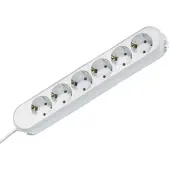Bachmann stikkontakt SMART 6-vejs, hvid 3,0 m, uden afbryder
