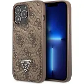 GUESS 4G Triangle Logo Cardslot-etui til iPhone 13 Pro / 13 - Brun