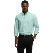 Superdry Superdrytil mænd. M4011100A Turkis Preppy Oxford-skjorte (3XL), Casual, Bomuld, Lange ærmer