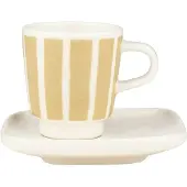 Marimekko Piccolo espressokop med underkop White-sand, 5 cl
