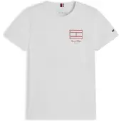 Tommy Hilfiger Shirts 'Outline Flag Logo' hvid