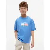 Tommy Hilfiger Shirts 'Flag Graffiti' blå / melon / hvid