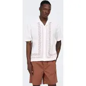 Only & Sons Skjorte 'ONSNero' cappuccino / hvid