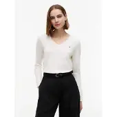 Tommy Hilfiger Pullover 'Gold-tone Button Cuff' elfenben