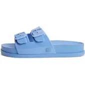 Tommy Hilfiger Pantoletter 'Double Buckle Strap Jelly' lyseblå