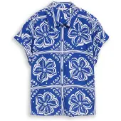 Tom Tailor Bluse blå / hvid