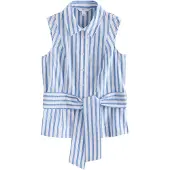 Next Bluse lyseblå / hvid