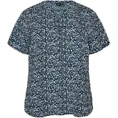 Zizzi Bluse 'Caanni' navy / mørkeblå / pueblo / hvid