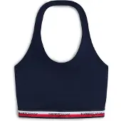 Tommy Hilfiger Overdel 'Logo Tape Slim Halterneck Crop' navy / knaldrød / hvid