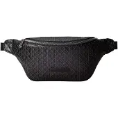 Calvin Klein Bæltetaske 'Coated Emblem Print' mørkegrå / sort
