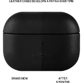 FIXED PodsLeather - Beskyttelsescover til trådløse ørespidsers opladningsetui - MagSafe-kompatibilitet - ægte læder - sort - for Apple AirPods Pro (2. generation)