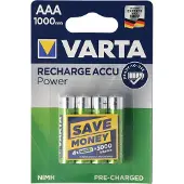 Varta Genopladelig Accu Power AAA 1000mAh 4 pk.
