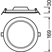 Ledvance Downlight Slim Rund 12W 4000K, 1020 lumen, 155 mm