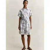 Gant 4503511 Linen Kortærmet Kort Kjole