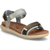 Woden Sandaler 'Line Lite' lyseblå / brun / pastelgrøn