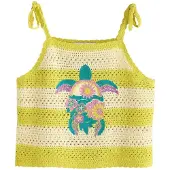 Next Sticktop lysebeige / cyanblå / lime / blomme