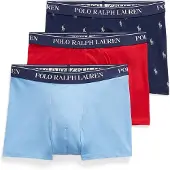Ralph Lauren Polo Ralph Laurentil mænd. 714830299207 Sæt med 3 boksershorts i elastisk bomuld blå, rød, marineblå (XL), Afslappet, Flerfarvet