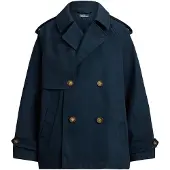Ralph Lauren Polo Ralph Laurentil kvinder. 211A93313002 Ballonfrakke i marineblå bomuldssarga (S), Casual, Klassisk