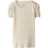 Name it T-shirt - Rib - Noos - NmfKab - Summer Sand - - 5 år (110) - T-Shirt