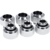 Alphacool Eiszapfen HardTube 16mm - Flydende kølesystem kompressionsarmatur - krom (pakke med 6)