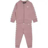 Hummel Sweatsæt - HMLBille - Rosa m. Hvid - - 1 år (80) - Sweatsæt
