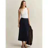 Gant Ganttil kvinder. 4400169 Mørkeblå plisseret midiskørt (42), Casual, Klassisk, Polyester