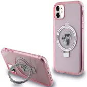 Karl Lagerfeld Ring Stand Karl&Choupette MagSafe-etui til iPhone 11 / Xr - pink