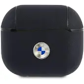 BMW Læderetui til AirPods 3 Sølv Logo Marineblå