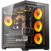 Darkflash C280 computerkabinet (sort) + 7 blæsere