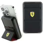 Ferrari Powerbank Metal Logo MagSafe induktion 15W 10000 mAh med standerfunktion - sort