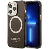 GUESS Gold Outline Translucent MagSafe-etui til iPhone 13 Pro / iPhone 13 - Sort