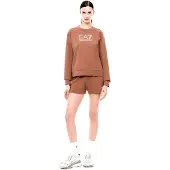 EA7 EA7til kvinder. 7W000974_AF13135 T-shirt og shorts sæt i brun stretch bomuldsjersey (L), Casual, Afslappet