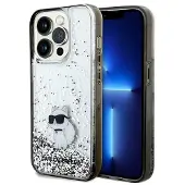 Karl Lagerfeld Liquid Glitter Choupette-etui til iPhone 14 Pro - gennemsigtig