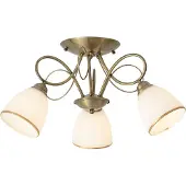 QAZQA Klassisk loftslampe bronze med opalglas 3-lys - Katarina
