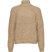 Superdry Superdrytil kvinder. W6110397A Løs strikket trøje med brun rullekrave (XS), Casual, Akryl, Lange ærmer