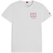 Tommy Hilfiger Shirts 'Outline Flag Logo' hvid