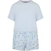 Hunkemoller Shorty 'Daisy' pastelblå / lyseblå / grøn / hvid