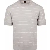 BOSS Knitted T-shirt Kanacho Open Grey Grå åle