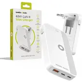 Mobile Origin 65W GaN III Slim Charger dual USB-C - Single USB-A white