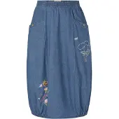 TATUUM Nederdel 'Melia' creme / blue denim / gul / rød