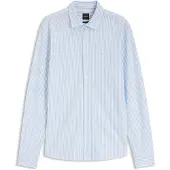 Hugo Boss Skjorte 'Mysoft_2' pastelblå / hvid