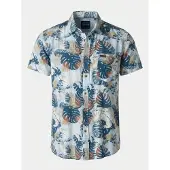KOROSHI Skjorte navy / lyseblå / oliven / rustrød