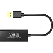 Vision TC-USBETH/BL - Netværksadapter - USB 2.0 - Gigabit Ethernet x 1 - sort