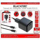 Blackfire.eu Ac Usb-c 30w Switch/2 Strømadapter