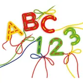 Quercetti Læringssæt - Lacing ABC+123 - Play Montessori - 2802 - - OneSize - Kreasæt