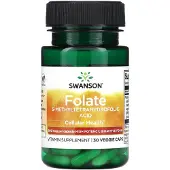 Swanson Health , Folsæt, 5-Methyltetrahydrofolsyre, 800 mcg, 30 Veggie Caps